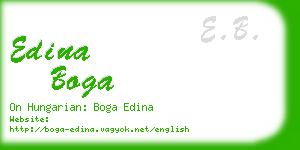 edina boga business card